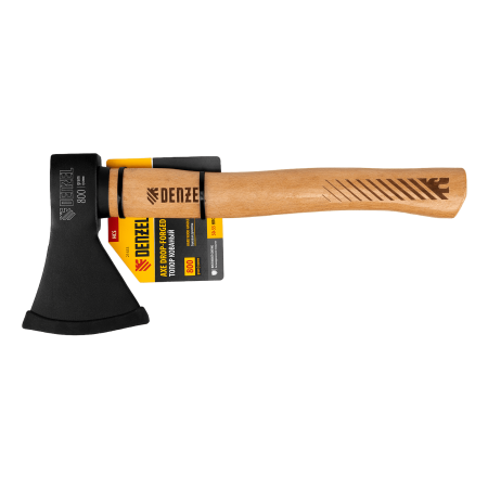 Топор DENZEL 800 г, кованый, буковое топорище