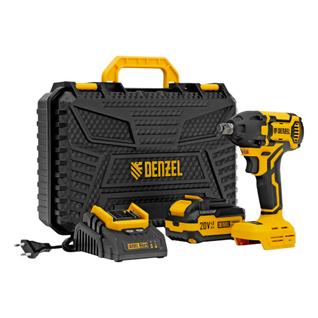 Гайковерт ударный аккумуляторный бесщет. DENZEL CIWH-BL-20-350, Li-Ion, 20 В Гайковерт ударный аккумуляторный бесщет. DENZEL CIWH-BL-20-350, Li-Ion, 20 В