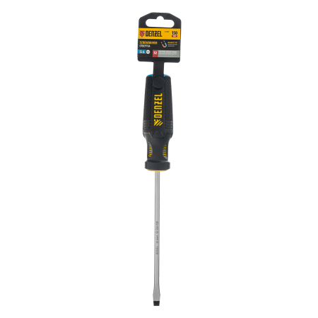 Отвертка DENZEL SL6x150 мм, S2, 3к рукоятка