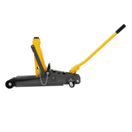 Домкрат гидравлический подкатной с фиксатором DENZEL 2,5 т, 85-385 мм