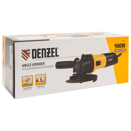 Машина шлифовальная угловая DENZEL AGH125-900, 900 Вт, 125 мм, 11000 об/мин