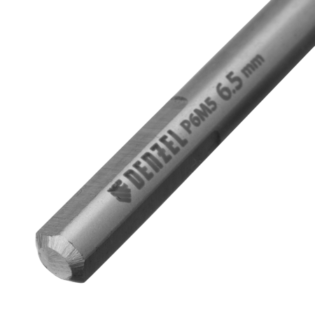 Сверло спиральное по металлу DENZEL 6,5 x 100 мм, Р6М5, Golden Tip