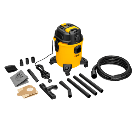 Пылесос строительный DENZEL RVC20, 1400 Вт, бак 20 л, шланг 3 м, розетка с автосинхр. Пылесос строительный DENZEL RVC20, 1400 Вт, бак 20 л, шланг 3 м, розетка с автосинхр.