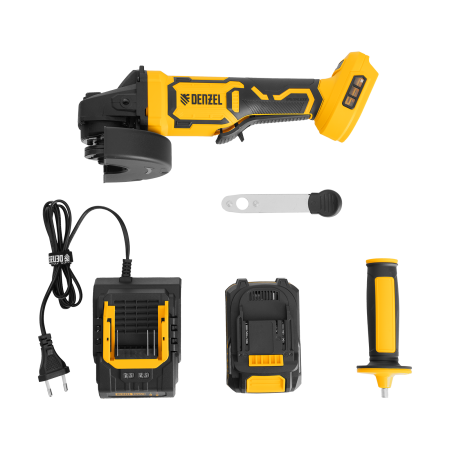 Машина шлифовальная угловая аккумуляторная бесщет. DENZEL AGH-BL-20-125, Li-Ion, 20 В