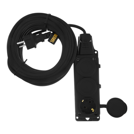 Удлинитель-шнур силовой Top Series DENZEL, КГТТ, 10 м, 3 розетки, 3 x 1,5 мм