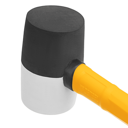 Киянка резиновая DENZEL 225 г, черно-белая, фибергласовая рукоятка c TPR покрытием Киянка резиновая DENZEL 225 г, черно-белая, фибергласовая рукоятка c TPR покрытием