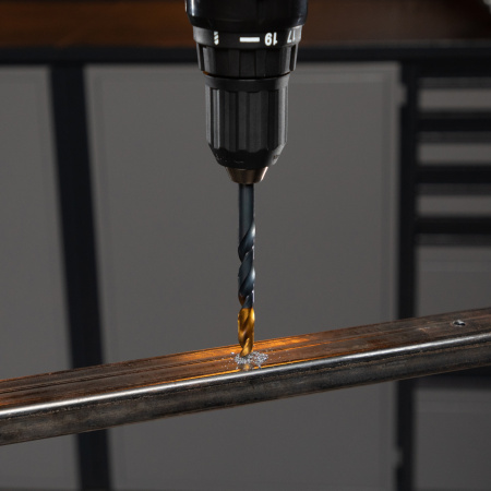 Набор сверл по металлу DENZEL 1-10 мм, HSS-Tin, Golden Tip, 10 шт