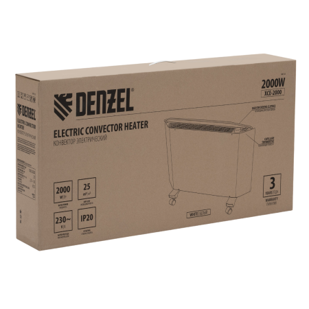 Конвектор электрический DENZEL XCE-2000, 230 В, 2000 Вт, X-образный нагреватель