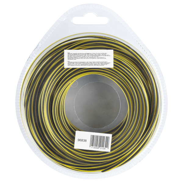 Леска для триммера DENZEL двухкомпонентная квадратная, 2,4мм х 15м, блистер SkyCutter