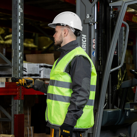 Каска защитная ударопрочная DENZEL ABS/PC, плавная регулировка, модель «Форвард» (К-05), белая