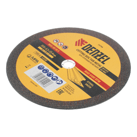 Круг отрезной по металлу DENZEL, 355 х 3,2 х 25,4 мм, A30TBF