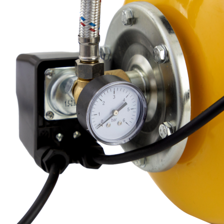 Насосная станция DENZEL PS1100С, 1100 Вт, 4500 л/ч, ресивер 24 л, высота подъема 46 м