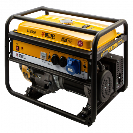 Генератор бензиновый DENZEL GE 8900, 8.5 кВт, 220 В/50 Гц, 25 л, ручной старт