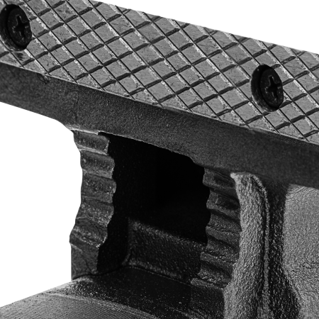 Тиски слесарные DENZEL BVH-125, 125 мм, поворотные, стальная направляющая, с наковальней