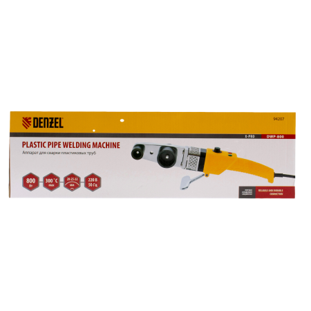 Аппарат для сварки пластиковых труб DENZEL X-PRO DWP-800, 800 Вт, 300 град, 20-32 мм