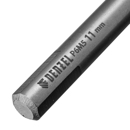 Сверло спиральное по металлу DENZEL 11 х 195 мм, Р6М5, Golden Tip, удлиненное