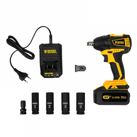 Гайковерт ударный аккумуляторный бесщет DENZEL CIW-IB-300, Li-ion, 18В, 300Нм Гайковерт ударный аккумуляторный бесщет DENZEL CIW-IB-300, Li-ion, 18В, 300Нм