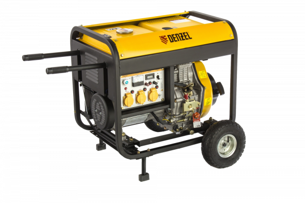 Дизельный генератор DENZEL DD6300Е, 5 кВт, 220 В/50 Гц, 15 л, электростартер