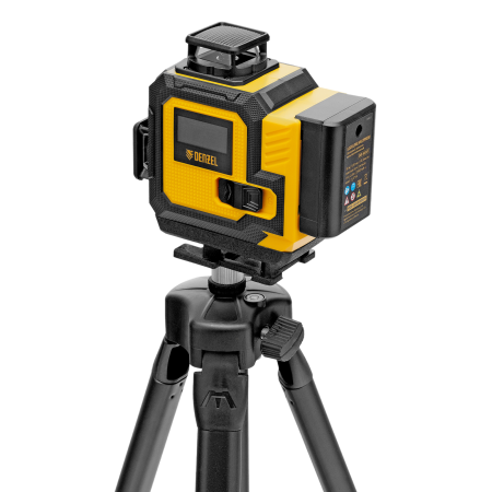 Лазерный уровень мультипризменный DENZEL DLV 360-4T, 30 м, зеленый луч, Li-Ion 2,4 Aч, штатив