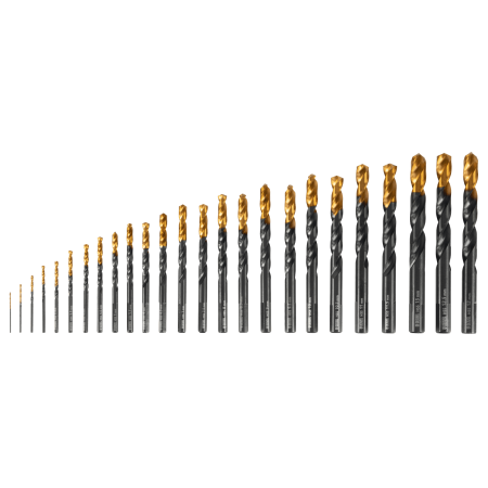 Набор сверл по металлу DENZEL 1-13 мм, HSS-Tin, Golden Tip, 25 шт