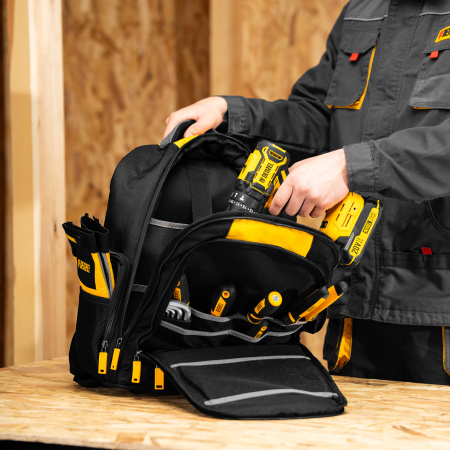 Рюкзак для инструмента DENZEL 365х190х430 мм, 3 отделения, 26 карманов