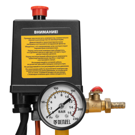 Компрессор воздушный DENZEL BCV2300/100, 2.3 кВт, ременный привод, 100 литров, 440 л/мин