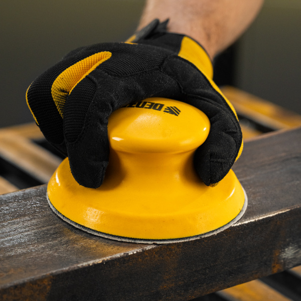 Брусок для шлифования, круглый DENZEL, 125 мм, с "липучкой