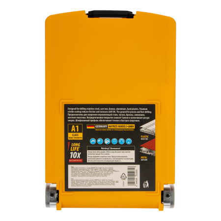 Набор сверл по металлу DENZEL, 1-10 мм, Р6М5К8-TiN, Golden Tip, 19 шт