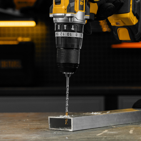 Сверло спиральное по металлу DENZEL 4,5 х 126 мм, Р6М5, Golden Tip, удлиненное