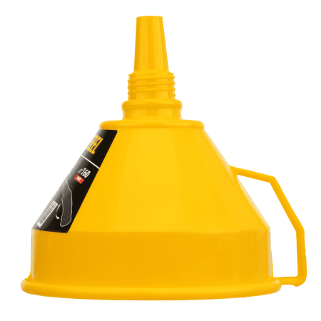 Воронка пластиковая DENZEL 160 мм с металлическим ситом, непроливайкой и гибким наконечником