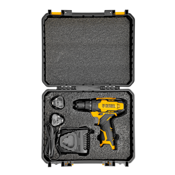 Дрель-шуруповерт аккумуляторная DENZEL CDQ-12, Li-Ion, 12 В