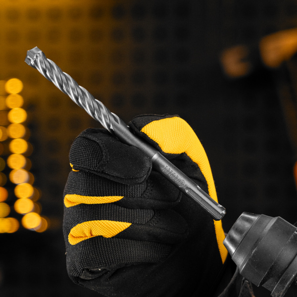 Бур по бетону DENZEL, цельная крестовая пластина, 12x165 мм, SDS PLUS