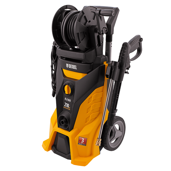 Мойка высокого давления DENZEL R-210iD, 2600 Вт, 210 бар, 8.0 л/мин, с барабаном