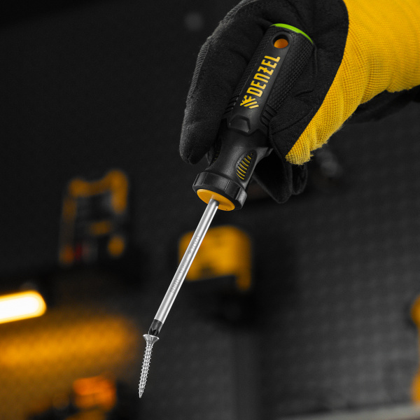 Отвертка DENZEL PZ1x75 мм, S2, 3к рукоятка