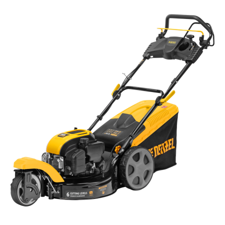 Газонокосилка бензиновая DENZEL GLT-460SP-T, Trike 150 см3, 46 см, привод, панель, 60л Газонокосилка бензиновая DENZEL GLT-460SP-T, Trike 150 см3, 46 см, привод, панель, 60л
