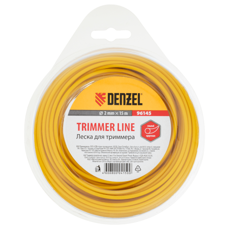 Леска для триммера DENZEL 96145, 2 мм x 15 м, круглая