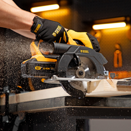 Пила циркулярная аккумуляторная бесщет. DENZEL CCS-165, 18В Li-Ion