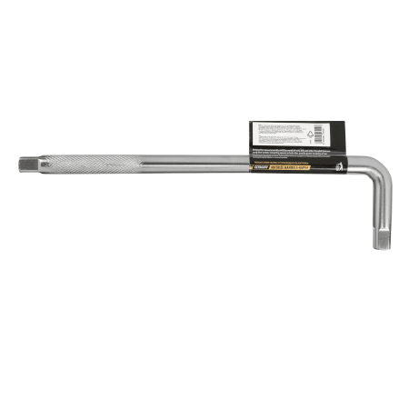 Вороток Г-образный DENZEL 300*75 мм, квадрат 1/2", CrV, матовый хром