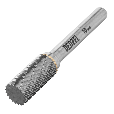 Борфреза по металлу DENZEL твердосплавная, цилиндрическая, тип-А, 10 мм