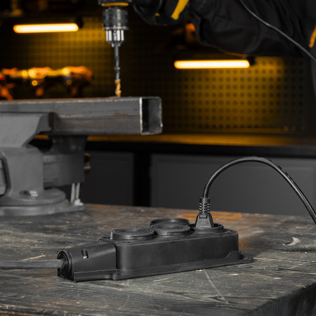 Удлинитель-шнур силовой Top Series DENZEL, КГТТ, 20 м, 3 розетки, 3 x 1,5 мм