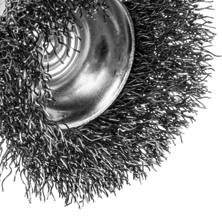 Набор щеток для дрели DENZEL, 2 Плоские 50-75мм, 3 Чашки 25-50-75мм, шпилька,  нерж.вит. проволока