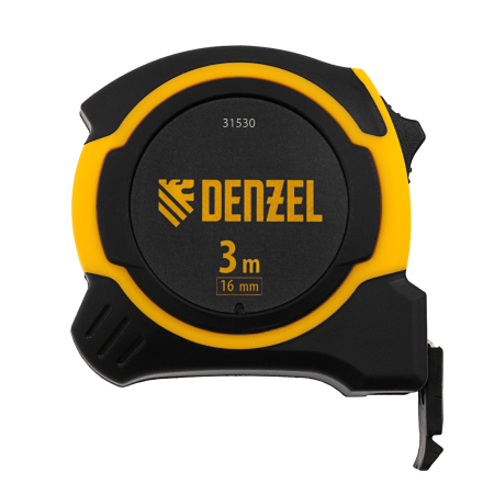 Рулетка DENZEL 3м х 16мм, двухкомп. корпус, магнитный обрезиненный зацеп