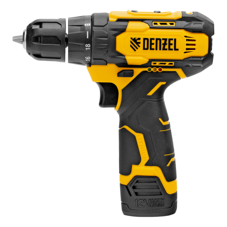 Дрель-шуруповерт аккумуляторная DENZEL CDQ-12, Li-Ion, 12 В Дрель-шуруповерт аккумуляторная DENZEL CDQ-12, Li-Ion, 12 В
