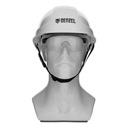 Каска защитная DENZEL ударопр.«Форвард» (К-05),ABS/PC,комплект со встроен.очк.ОЧК-05 Форвард, белая