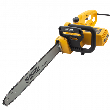Пила цепная электрическая DENZEL EDS-2200P, 2.2 кВт, шина 45 см, шаг 3/8, 63 звена