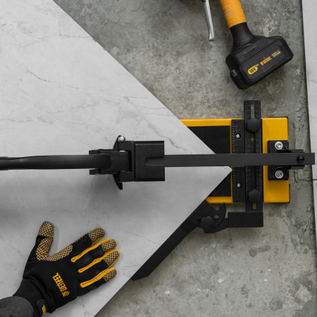 Плиткорез рельсовый DENZEL 1000х16мм, каретка на подш., стальная станина, усил. рукоятка-пенал