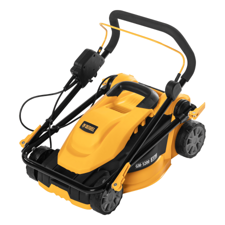 Газонокосилка электрическая DENZEL GM-1200, 1200 Вт, ширина 32 см, 3 уровня, 25 л Газонокосилка электрическая DENZEL GM-1200, 1200 Вт, ширина 32 см, 3 уровня, 25 л