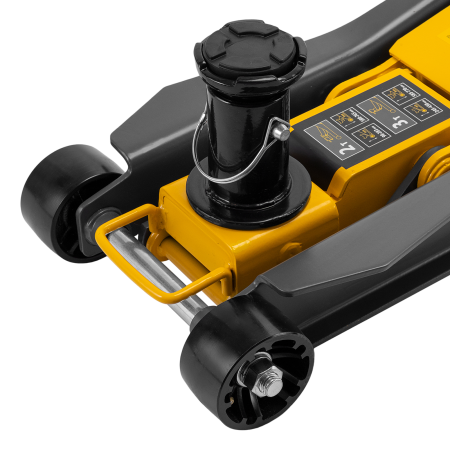 Домкрат гидравлический подкатной DENZEL 2/3 т, 98-770 мм, быстрый подъем, низ. подхват, проф, SUV