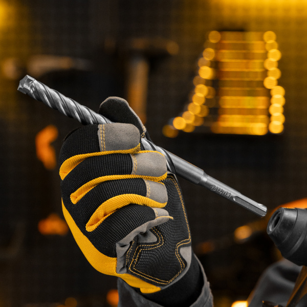 Бур по бетону DENZEL, цельная крестовая пластина, 14x215 мм, SDS PLUS