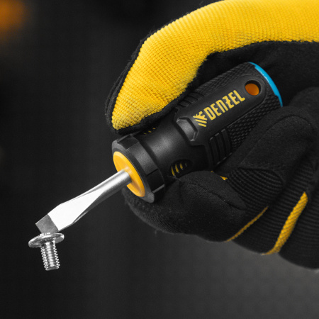 Отвертка DENZEL SL6x38 мм, S2, 3к рукоятка